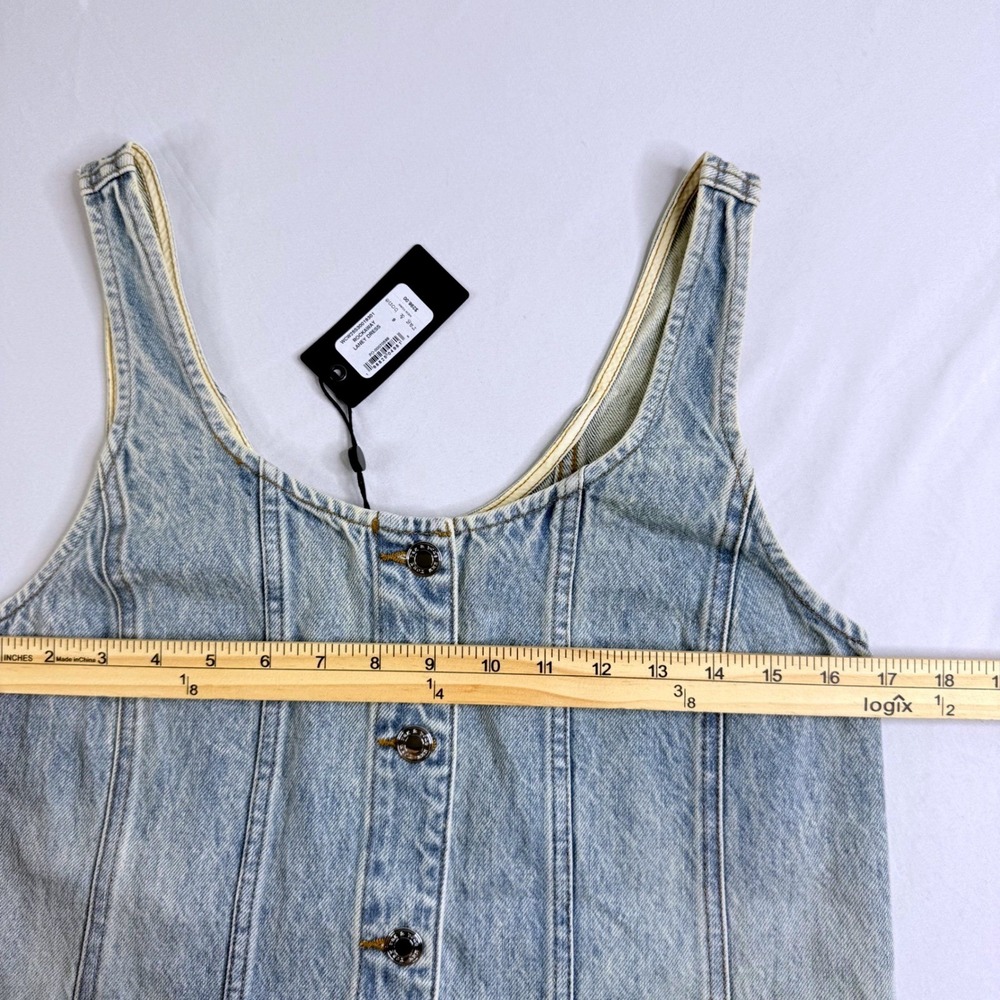 Rag & Bone Rockaway Laney Denim Mini Dress Light Wash Blue Button Front Size 6 - Picture 5 of 13